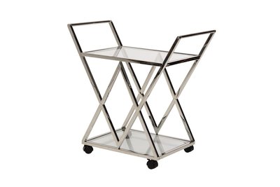 Сервірувальний стіл Vetro Mebel K-01 прозорий + срібло